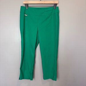 Peck & Peck Vibrant Green Pants Capri 10 petite